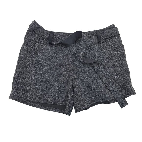The Limited Collection Drew Fit Tweed Black & White Belted Shorts - Size 6 - Picture 1 of 7